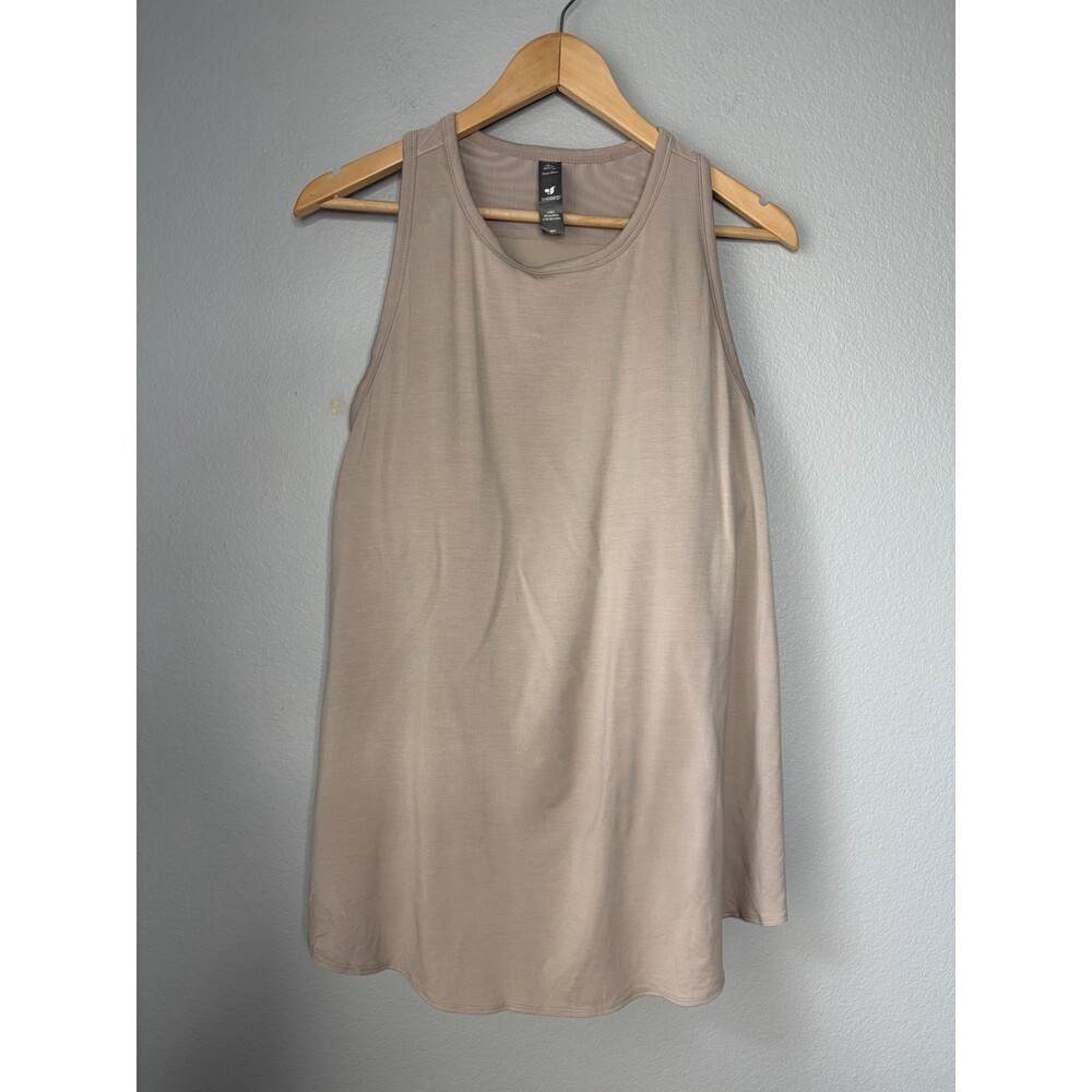 SheBird 7/XL Women's Mauve Clay Pleated Back Tank Top Built-in Bra Modal Blend